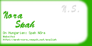 nora spah business card